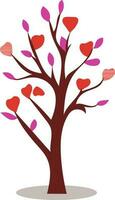 Vector Illustration of Tree With Heart Shape Icon.