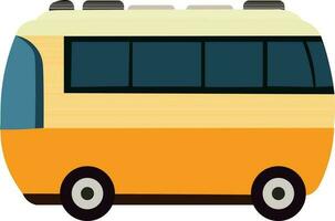 Isolated Mini Bus Icon In Yellow Color. vector