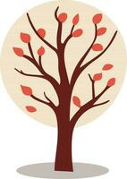 Isolated Tree With Leaves Icon In Circle. vector