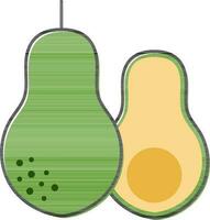Illustration of Avocado Icon In Flat Style. vector