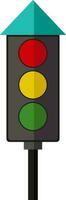 Triangle Traffic Light Icon In Flat Style. vector