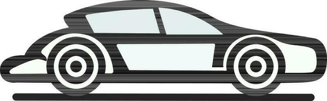 Flat Style Car Icon In Black And White Color. vector