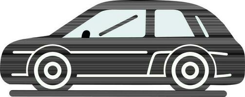 Side View of Car Icon In Black And White Color. vector