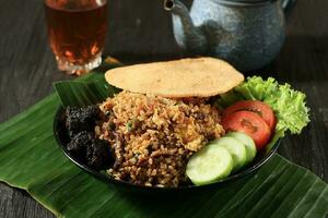 Nasi Goreng Rendang with Shrimp Cracker photo