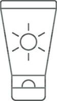 Isolated Sunscreen Tube Icon In Outline Style. vector