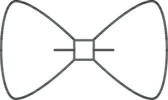 Isolated Bow Tie Icon In Black Linear Style. vector