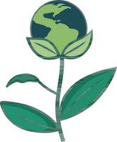Isolated Earth Plant Icon In Flat Style. vector