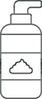 Isolated Foam Bottle Icon In Outline Style. vector