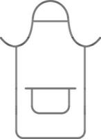 Isolated Apron Icon In Outline Style. vector