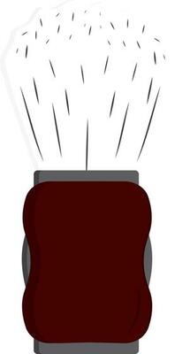 Brown And White Shaving Brush Icon In Flat Style.
