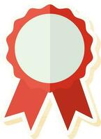 Isolated Award Ribbon Icon In Red And White Color. vector