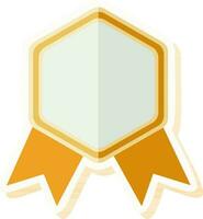 Hexagon Blank Badge Icon In Yellow And White Color. vector