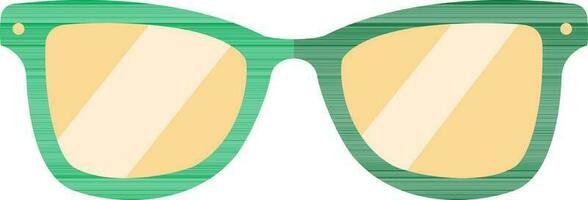 Green And Orange Spectacles Icon In Flat Style. vector