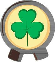 Illustration of Clover Badge Icon In Flat Style. vector