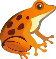 Flat Style Frog Icon In Orange Color. vector