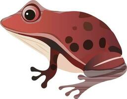 Flat Style Poison Dart Frog Icon In Red Color. vector