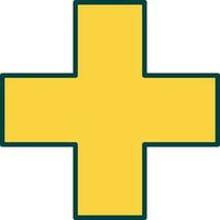 Yellow Add Or Plus Icon In Flat Style. vector