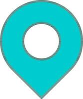 Flat Style Turquoise Map Pin Icon Or Symbol. vector