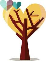 Flat Style Colorful Heart Shape Tree Icon. vector