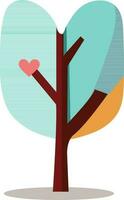 plano ilustración de corazón forma árbol icono. vector