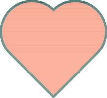 Flat Style Heart Icon Or Symbol In Orange Color. vector