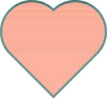 Flat Style Heart Icon Or Symbol In Orange Color. vector