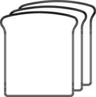 Bread Slice Icon In Black Outline Style. vector