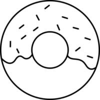 Isolated Doughnut Icon In Black Thin line Style. vector