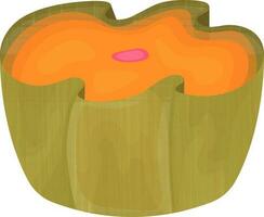 Nian Gao Cake Icon In Green And Orange Color. vector