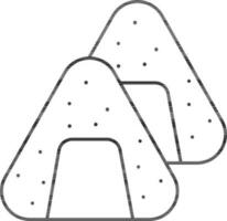 Illustration Of Onigiri Dish Icon In Black Stroke. vector