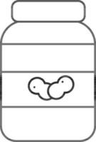 Black Linear Style Peanut Jar Icon. vector