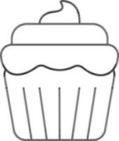 Isolated Cupcake Icon In Line Art. vector