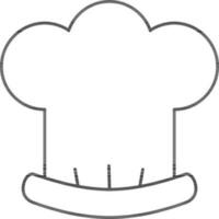 Black Linear Style Chef Or Cook Hat Icon. vector