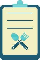 Menu Card Icon In Yellow And Blue Color. vector