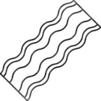 Black Linear Style Bacon Icon. vector