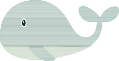 Flat Style Whale Fish Icon In Gray Color. vector