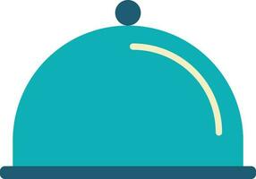 Isolated Cloche Flat Icon In Turquoise Color. vector