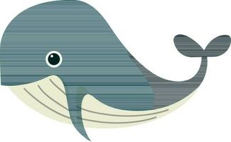 Flat Style Whale Fish Icon In Teal Color. vector