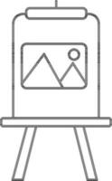 Isolated Drawing Board With Tripod Icon In Black Stroke. vector