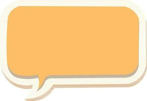 Sticker Or Label of Blank Chat Box In Yellow Color. vector