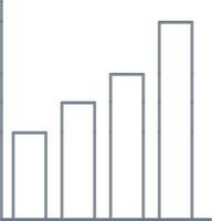 Four Stage Growing Bar Graph Icon In Thin Line Art. vector