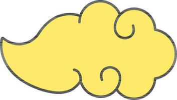 Flat Illustration Of Yellow Cloud Icon. vector