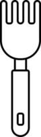 Isolated Fork Icon In Black Stroke. vector