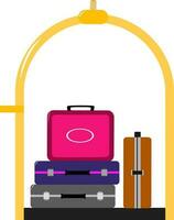 ilustración de equipaje carretilla. vector