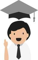 Character of a student with graduation cap. vector