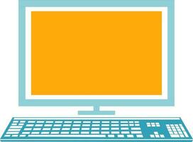 Illustration of computer with keyboard. vector