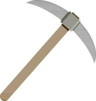 Brown and grey pickaxe. vector