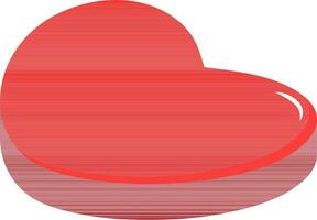 3D shiny red heart on white background. vector