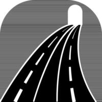 Flat illustration of road tunnel icon in black color. vector