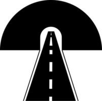 Semi circular tunnel icon in black color. vector